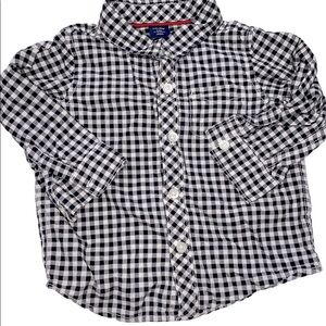 Baby Gap black & white gingham preppy button down shirt size 18-24 months
